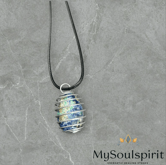 Anhängerspirale für Trommelsteine silberfarben Edelstahl -