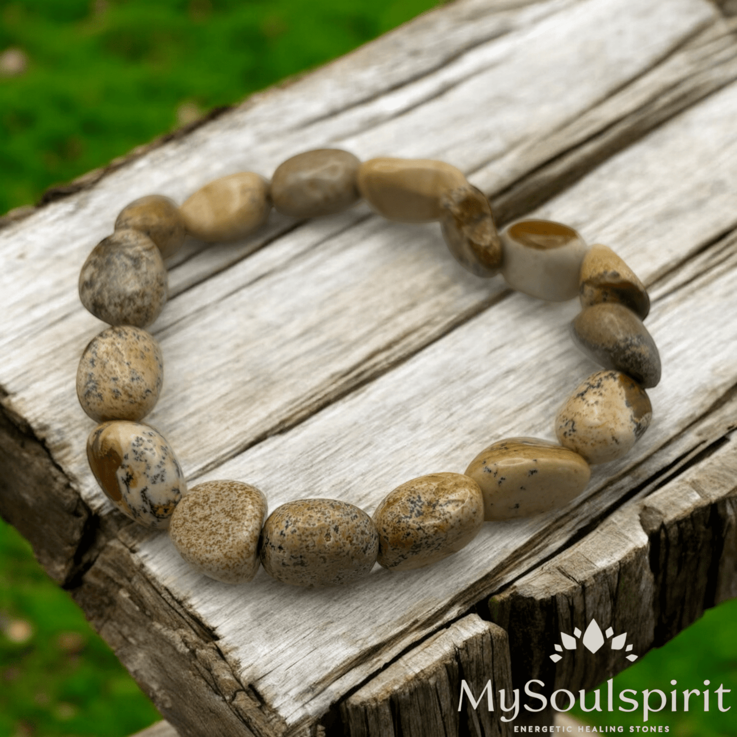 Bilderjaspis Trommlstein Armband -