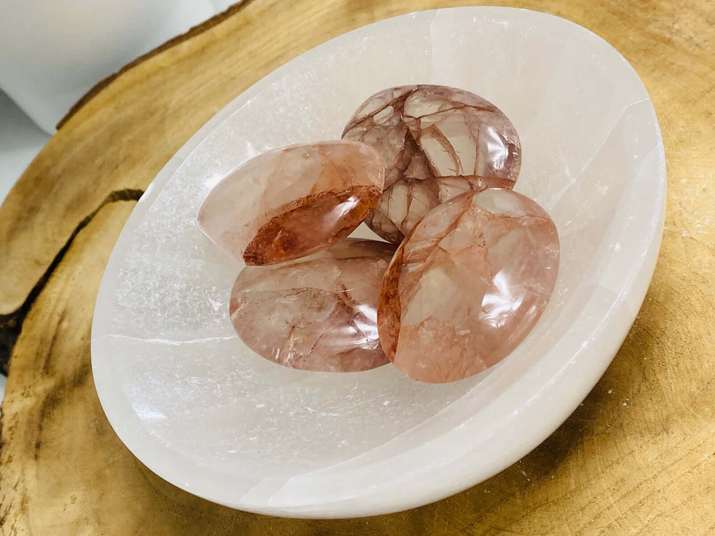 HÄMATOID / FEUERQUARZ Handschmeichler / Meditationssteine 100+ Gramm - Handschmeichler