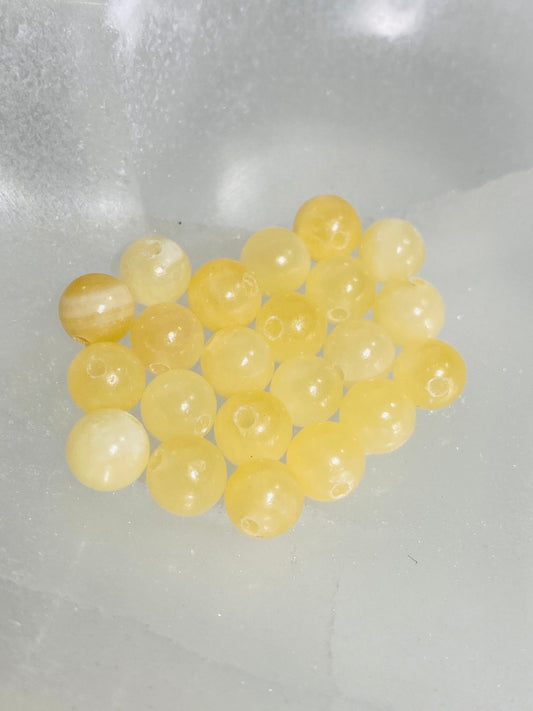 CALCIT gelbe Perlen 6 mm - 10 Stück