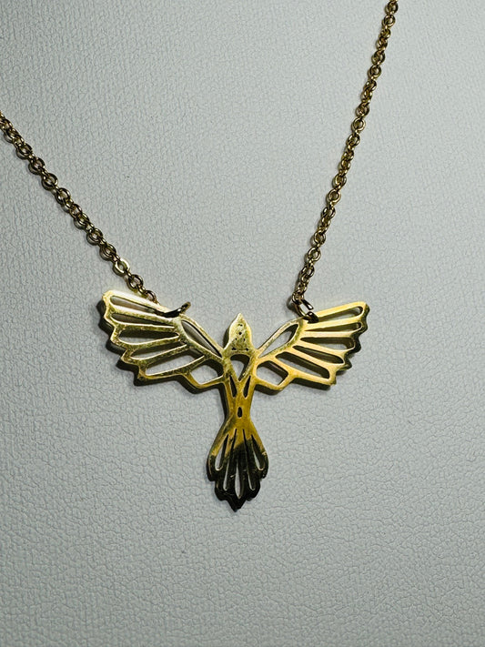 Edelstahlkette Gold mit Adler 49 cm