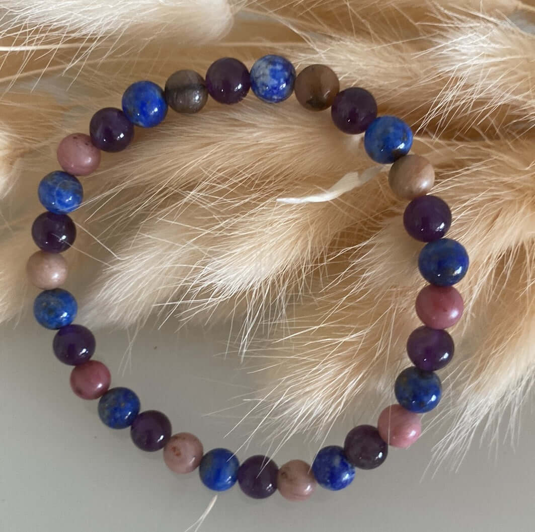 Individuelles - ARMBAND mit 6 - 8 mm Perlen handgefertigt Sonderanfertigung - Armband