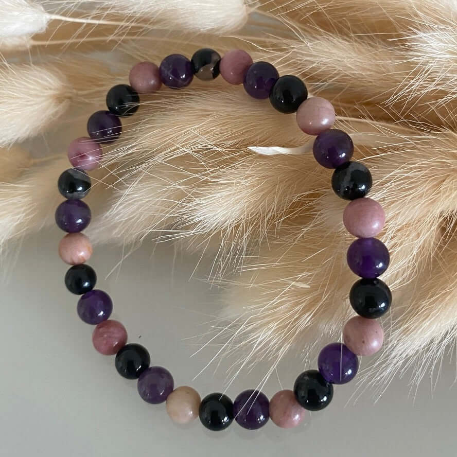 Individuelles Heilstein - ARMBAND mit 6 - 8 mm Perlen handgefertigt Sonderanfertigung - Armband