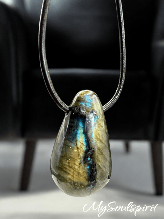 LABRADORIT "Drop Shape" Kettenanhänger in 2 Varianten - Kettenanhänger gebohrt