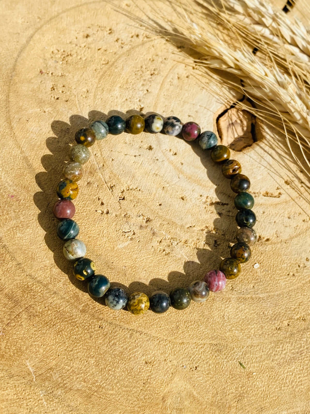 OZEAN JASPIS Armband 6 mm - Perlenarmband