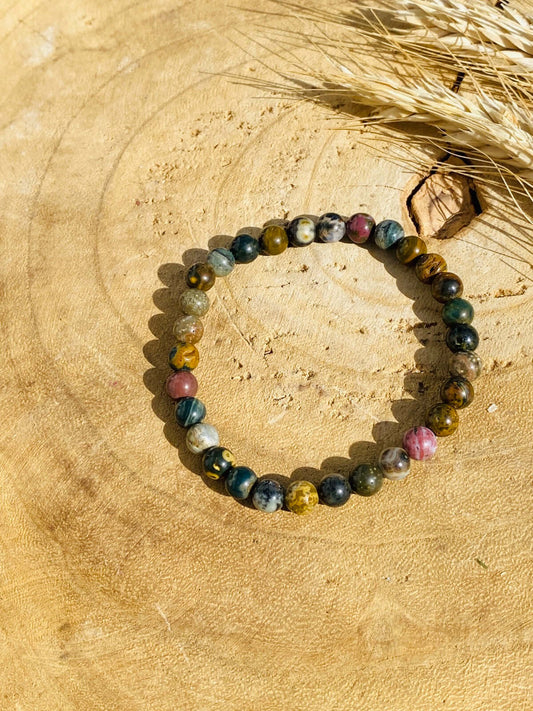 OZEAN JASPIS Armband 6 mm - Perlenarmband