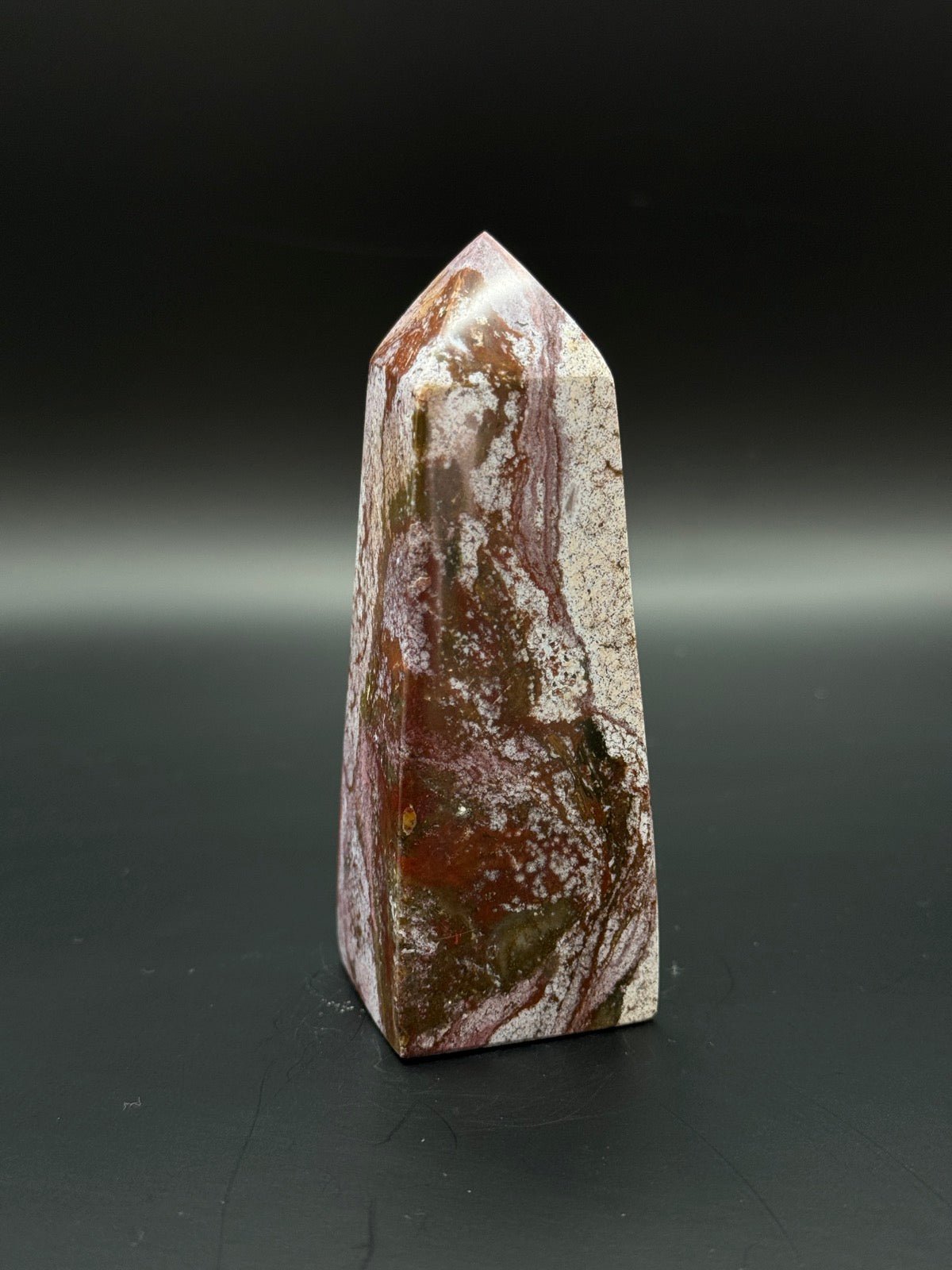 Ozean Jaspis Obelisk 10 cm 212 Gramm - Heilstein