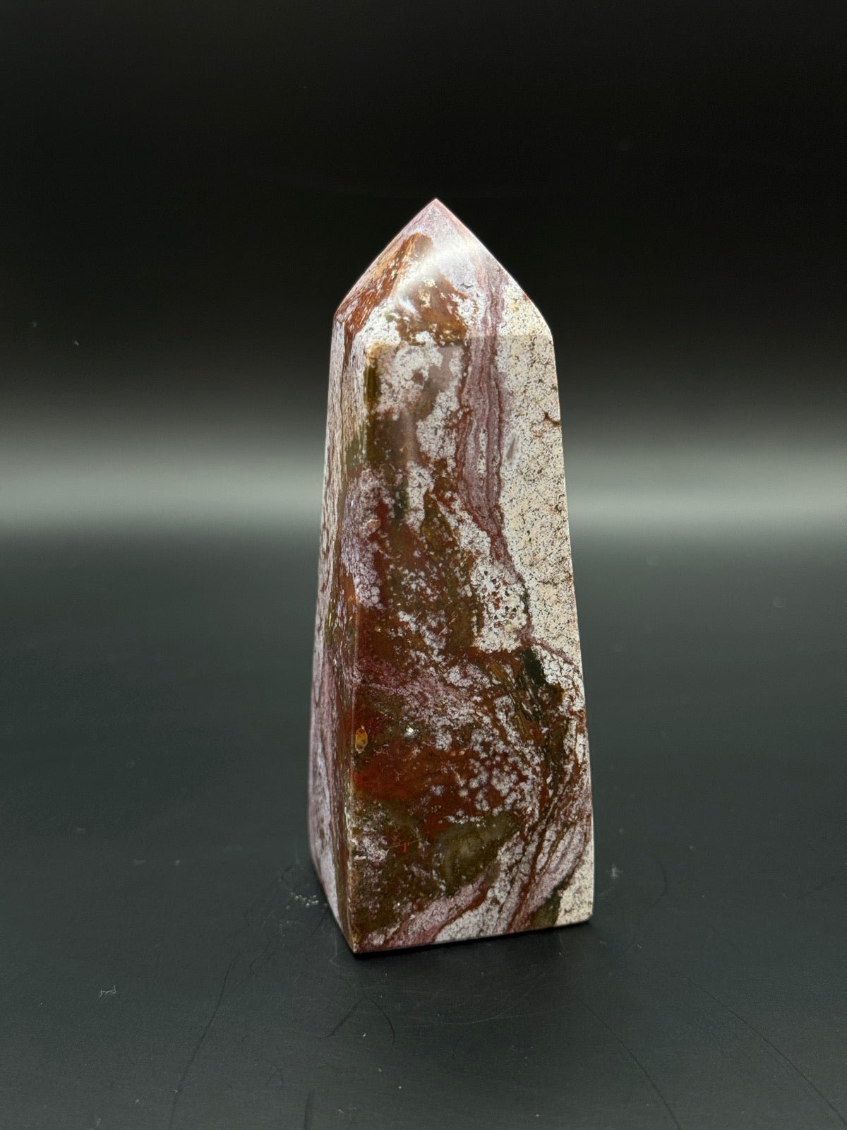 Ozean Jaspis Obelisk 10 cm 212 Gramm - Heilstein
