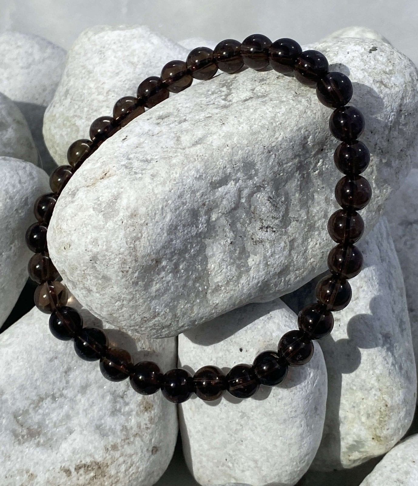 RAUCHQUARZ Armband - Perlenarmband