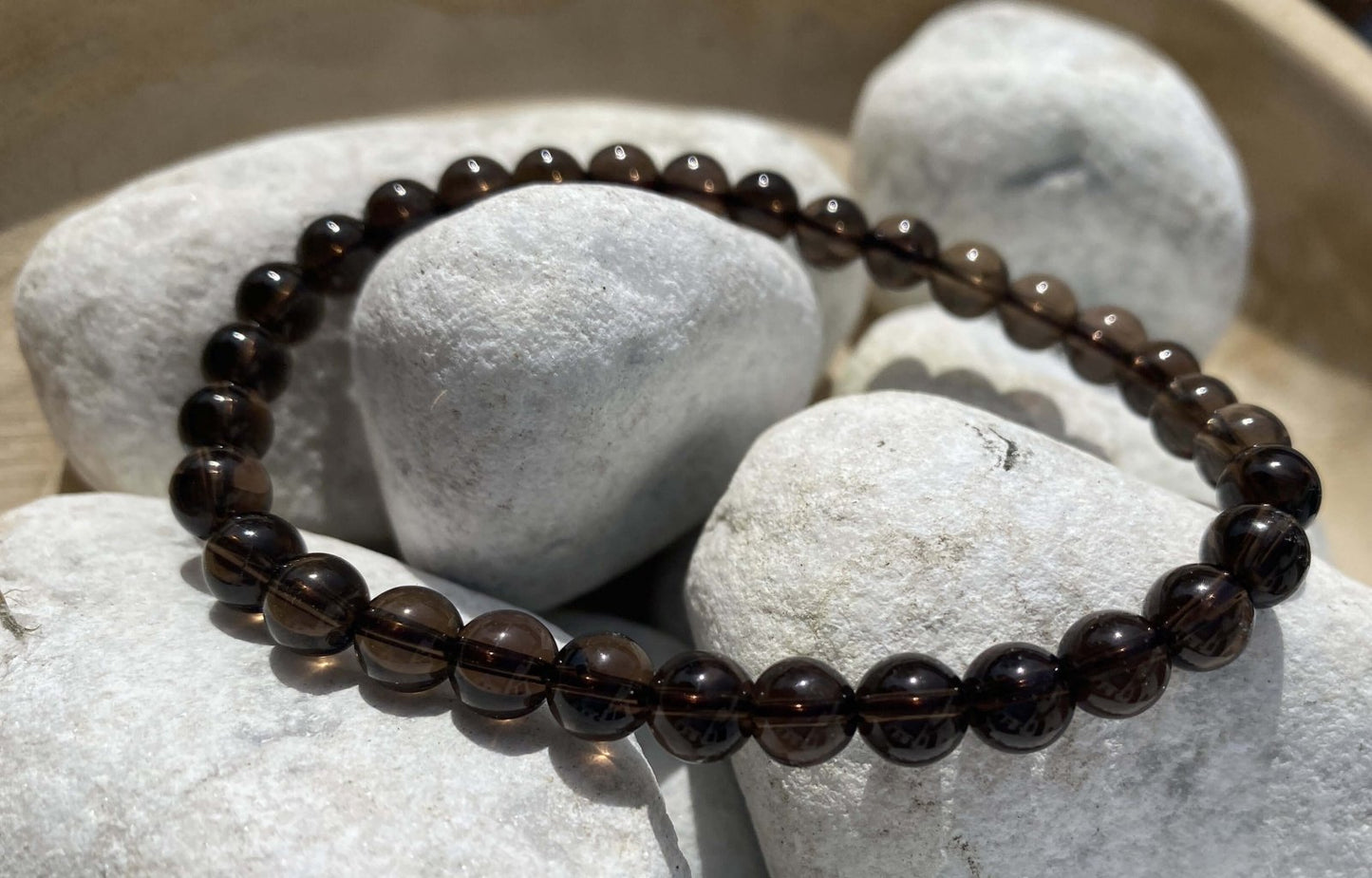 RAUCHQUARZ Armband - Perlenarmband