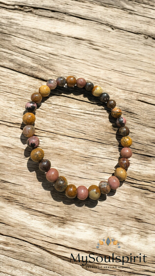 Armband „INNERE STÄRKE“ - Rhodonit, Pietersit & Jaspis