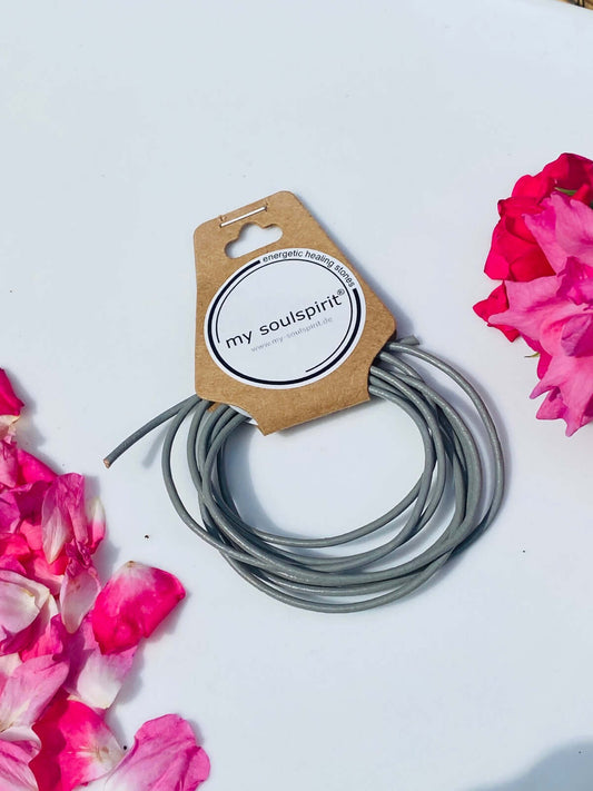 Lederband grau – 1 Meter