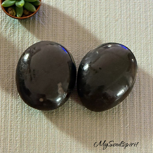 Schwarzer TURMALIN / SCHÖRL Trommelsteine 2 Stück XL