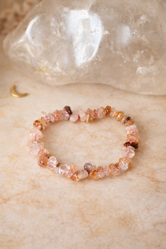 HÄMATOID / FEUERQUARZ  Splitterarmband