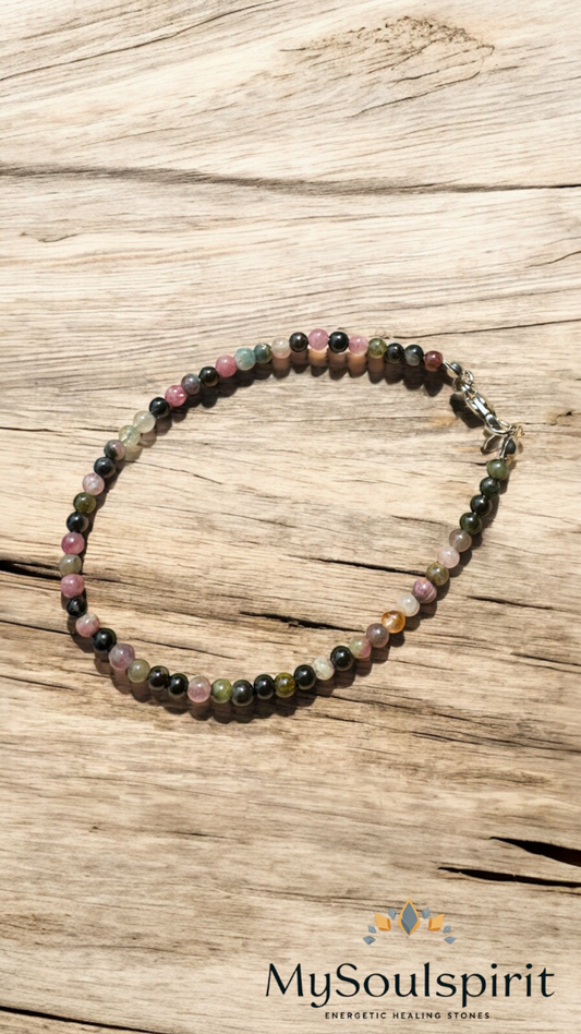 Turmalin Multicolor Fußkettchen mit Verschluss
