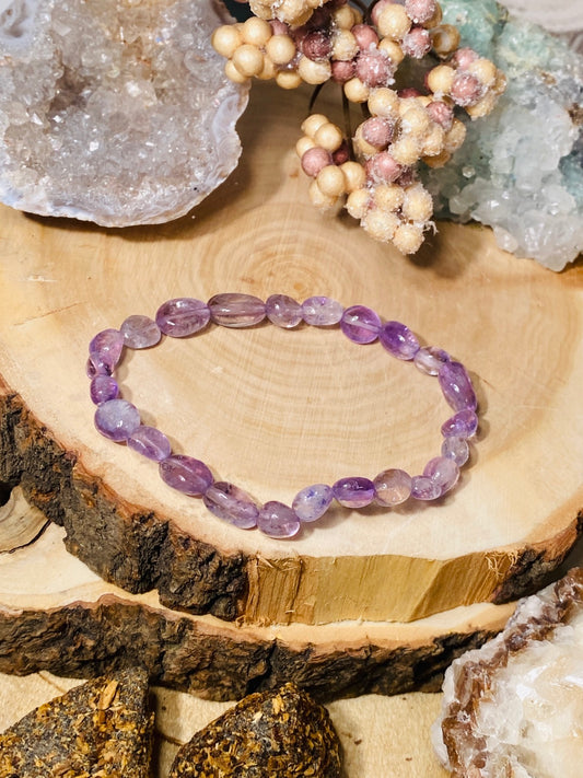 Lavendel Amethyst  Trommelstein-Armband