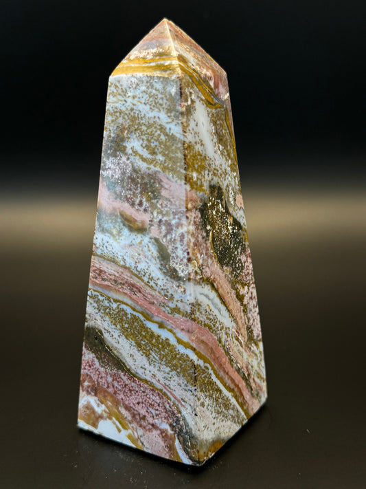 Ozean Jaspis Obelisk 11,9 cm 344 Gramm