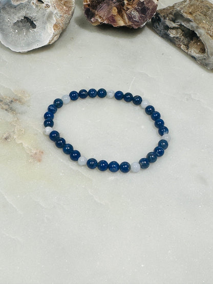 Armband "PRÜFUNG" - Lapislazuli und Chalcedon