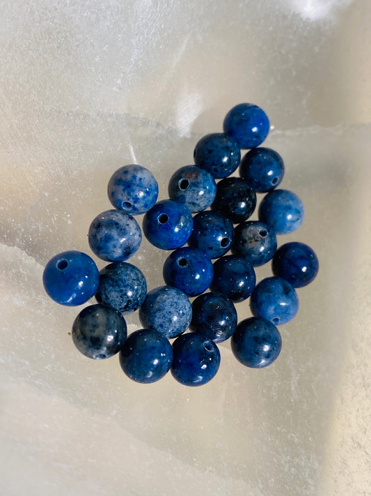 Dumortierit Perlen 6 mm - 10 Stück