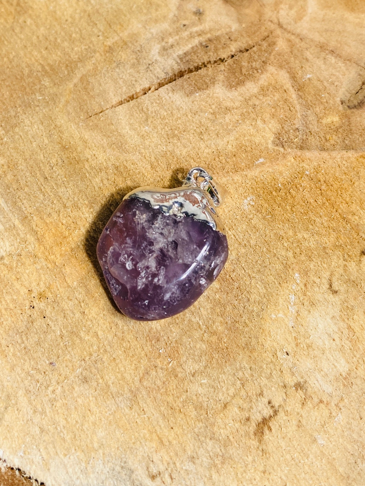 AMETHYST Kettenanhänger mit Silberlasche