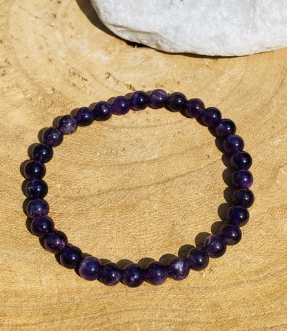 AMETHYST Heilstein-Armband 6 mm Perlen