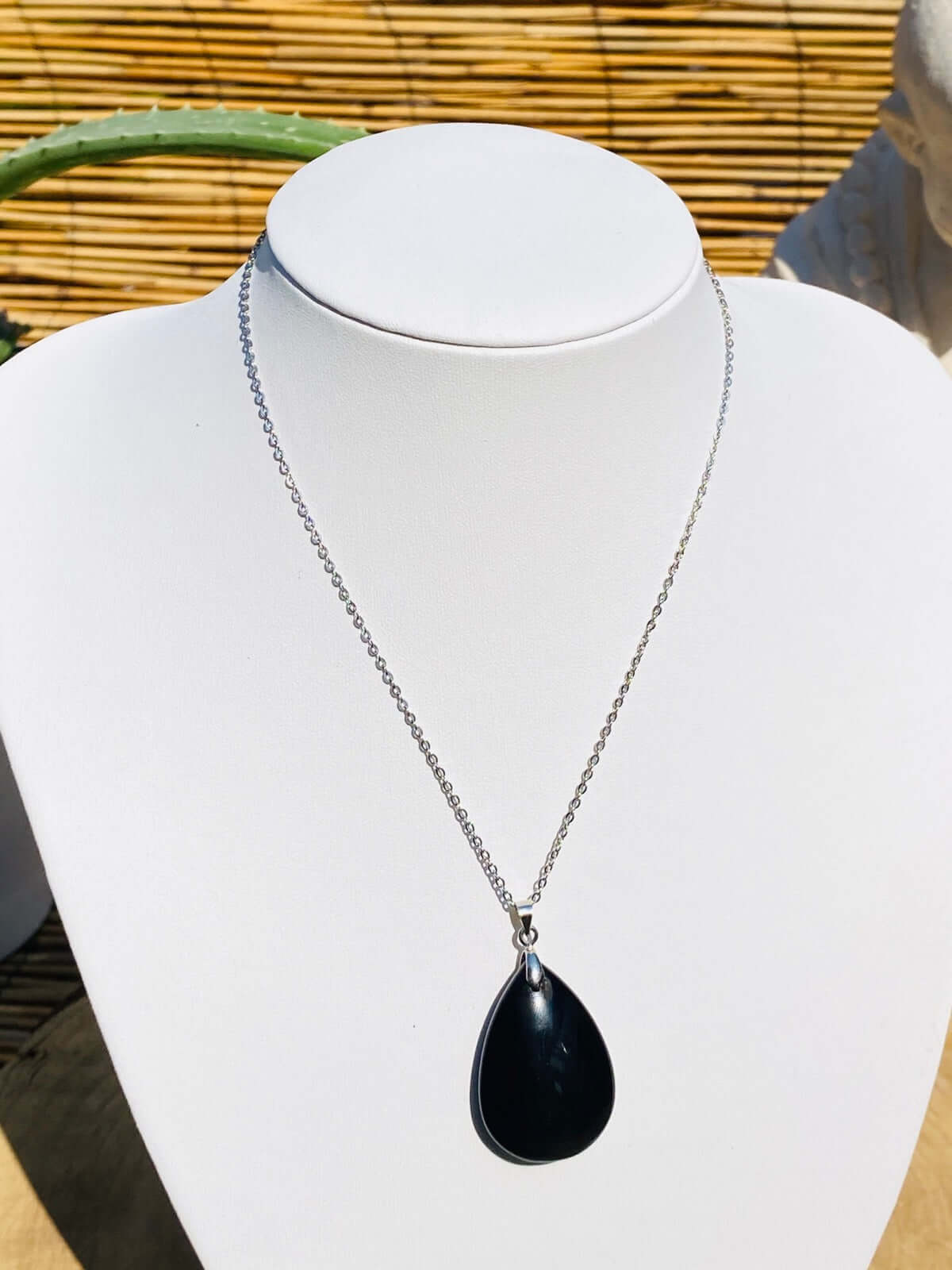 OBSIDIAN Anhänger mit Silberkette